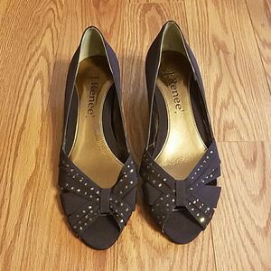 J. Renee Brown Gold Allure Dress shoes Sz. 8 NWOB